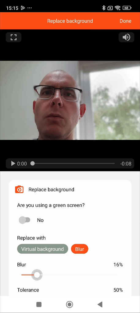 Blur virtual background android
